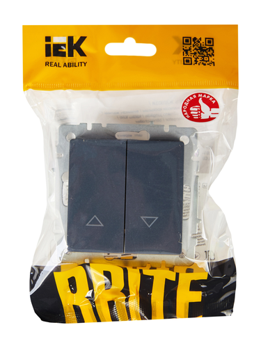 Выключатель для жалюзи IEK BRIT маренго, крупный план