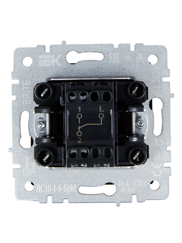 Выключатель 1-клавишный IEK BRITE BR-V12-0-10-K35 маренго, картинка