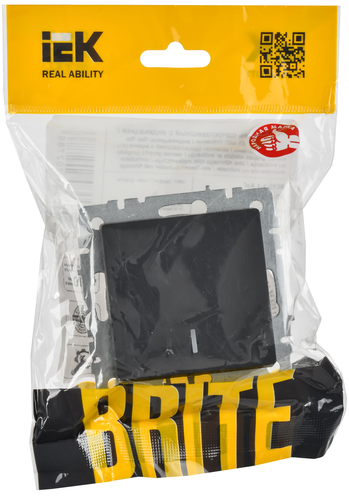 Выключатель 2-клавишный IEK BRITE BR-V10-1-10-K53 графит, вид