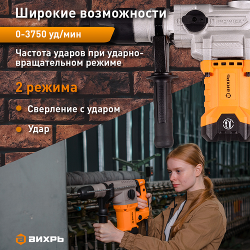 Перфоратор электрический ВИХРЬ П-1600КМ, фотография