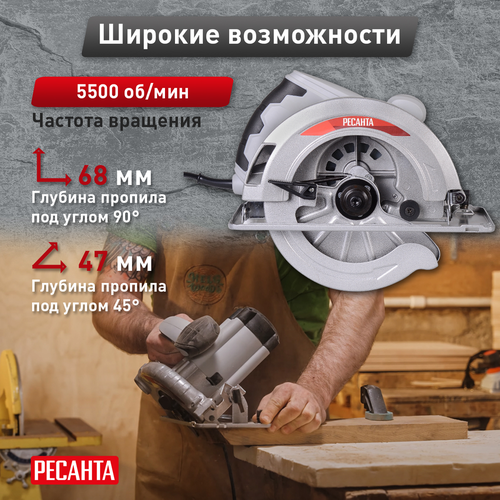 Пила дисковая РЕСАНТА ДП190/1800, фото