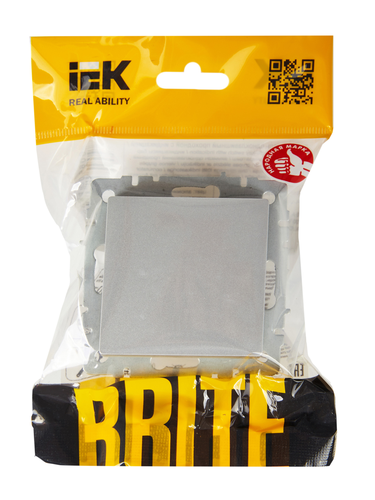 Выключатель 1-клавишный IEK BRITE BR-V12-0-10-K47 алюминий, картинка