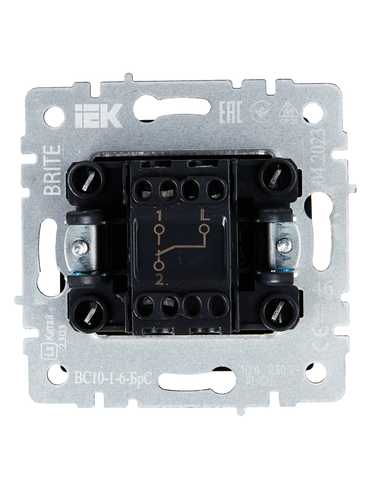Выключатель 1-клавишный IEK BRITE BR-V12-0-10-K46 сталь, картинка