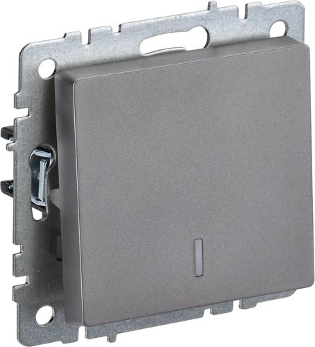 Выключатель 1-клавишный IEK BRITE BR-V10-1-10-K46 сталь, картинка