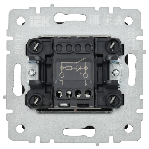 Выключатель 1-клавишный IEK BRITE BR-V10-1-10-K46 сталь, детальное фото