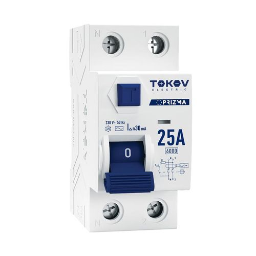 Выключатель дифференциального тока (УЗО) 2П (1P+N) 25А 30мА тип AC 6кА TOKOV ELECTRIC, вид