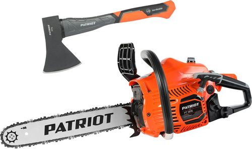 Пила цепная бензиновая PATRIOT 4,5лс с топором, PT 3816, APF-600, крупный план
