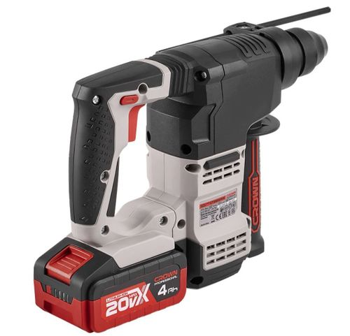 Перфоратор аккумуляторный CROWN CT28001HX-4 BMC 20В 2х4,0Ач, картинка
