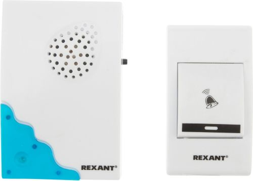 Дверной звонок REXANT RX-1 беспроводной 36 мелодий белый, фотография