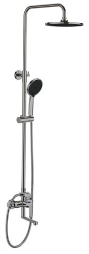 Душевая система однорычажная со смесителем с поворотным диском Liga Esko ST205LIGM gun metal хромовая, вид