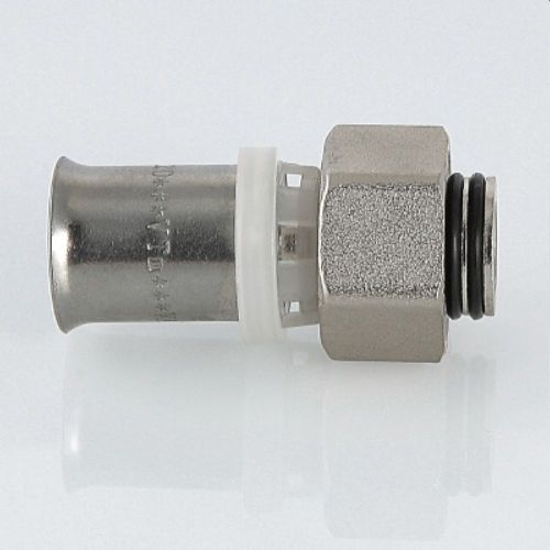 Соединитель латунь никелированный VALTEC VTc.712.N 1/2" х 20 мм, детальное фото