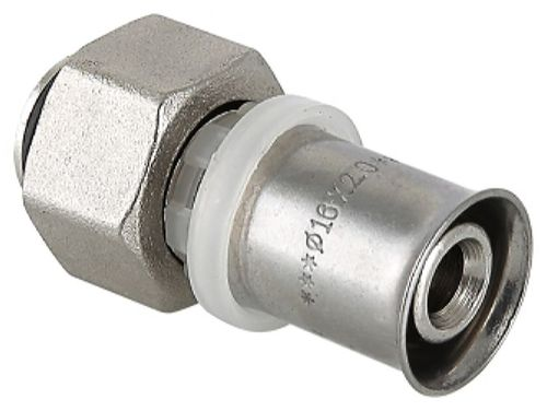 Соединитель латунь никелированный VALTEC VTc.712.N 1/2" х 20 мм, фото