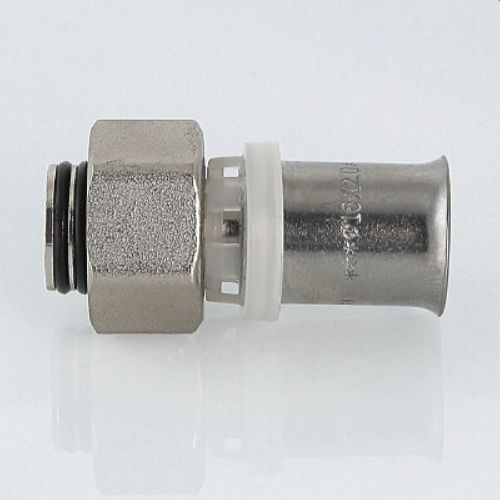 Соединитель латунь никелированный VALTEC VTc.712.N 1/2" х 20 мм, детальное фото