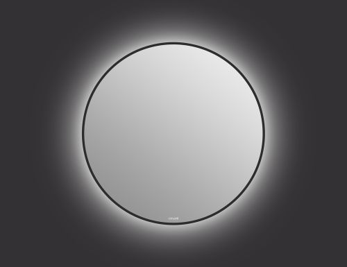 Зеркало ECLIPSE smart 80x80 с подсветкой круглое черная рамка, фотография