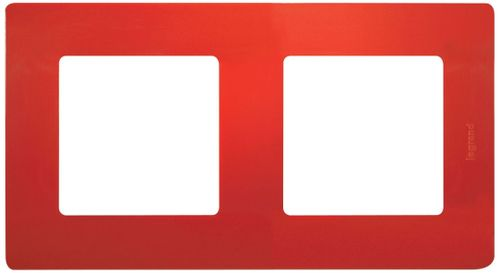 Рамка 2 поста Legrand Etika красный, крупный план