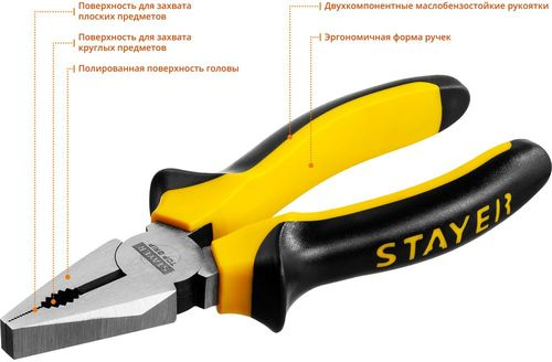 Плоскогубцы комбинированные Stayer 160 мм, фотография