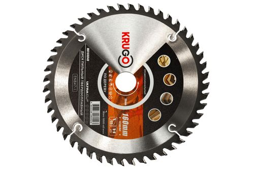 Пильный диск по дереву KRUGO 160 x 2.2/1.4 x 48T x 20 мм, вид