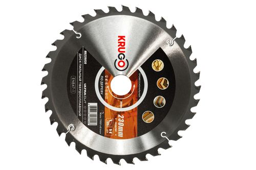 Пильный диск по дереву KRUGO 230 x 2.4/1.6 x 36T x 30 мм, детальное фото
