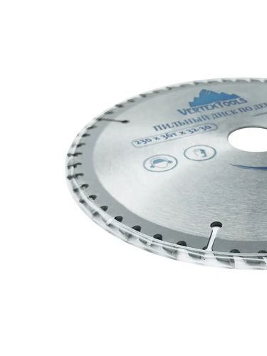 Диск пильный по дереву (230х32-30 мм; 36 зубов) VERTEXTOOLS 230-36-32, крупный план