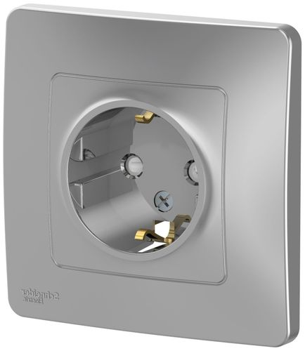 Розетка электрическая Schneider Electric BLANCA BLNRS001113 алюминий, фотография