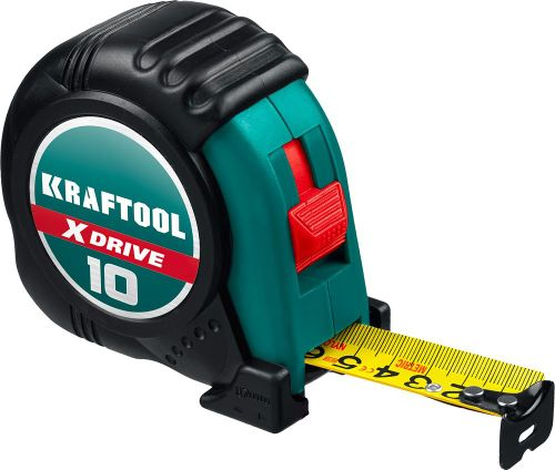 Рулетка ударпрочнная KRAFTOOL обрезиненная 10 м х 25 мм, детальное фото