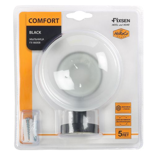 Мыльница стекло черная comfort black, крупный план