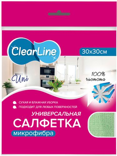 Салфетка универсальная CLEAR LINE UNI микрофибра 30х30 см, детальное фото