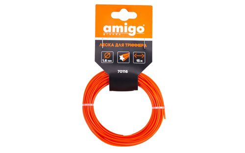 Леска для триммера AMIGO звезда 1,6мм 15м, фотография