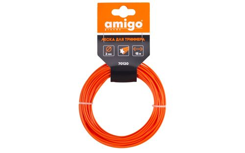 Леска для триммера AMIGO звезда 2мм 15м, крупный план