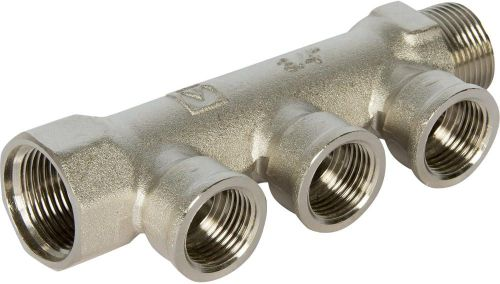 Коллектор латунь никелированная VALTEC 3/4"х 1/2", фото