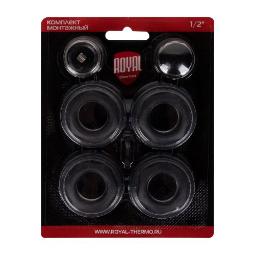 Комплект монтажный Royal Thermo 1”х 1/2" черный, изображение