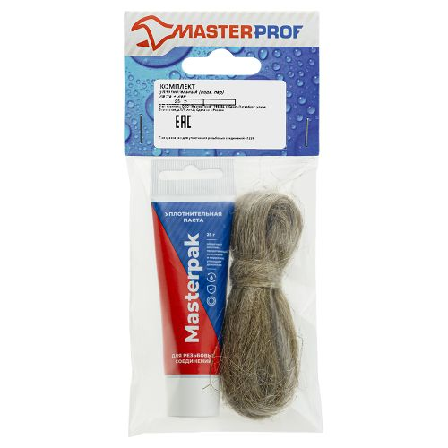 Комплект паста уплотнительная Masterpak 25 гр в тубе + лён, фотография