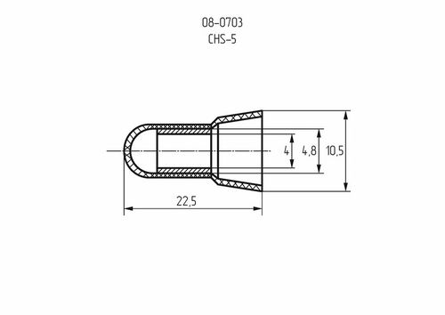 Концевая изолированная заглушка КИЗ-5, ø 4,0 мм (2,5-5,5 мм²) REXANT 100 штук, изображение