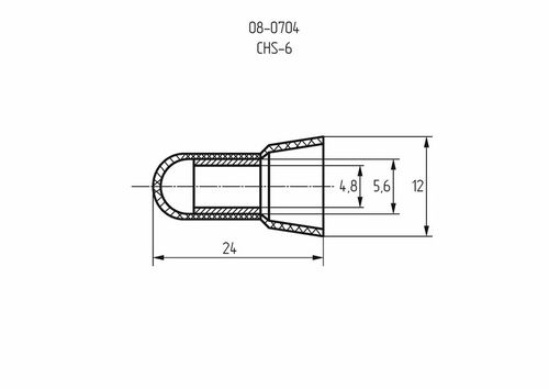 Концевая изолированная заглушка КИЗ-6, ø 4,8 мм (3,0-8,0 мм²) REXANT 100 штук, вид