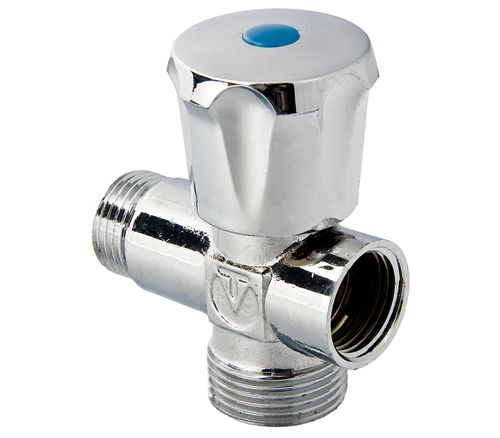 Вентиль тройник латунь никелированная VALTEC AB2550405 1/2"х3/4"х1/2", детальное фото