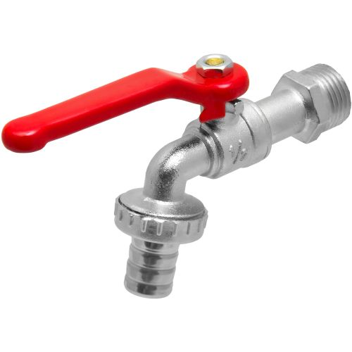 Кран шаровой водоразборный со штуцером 1/2" ручка, LIGHT, крупный план