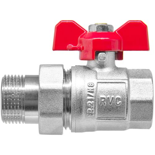 Кран шаровой с полусгоном (американкой) 3/4" бант, вид