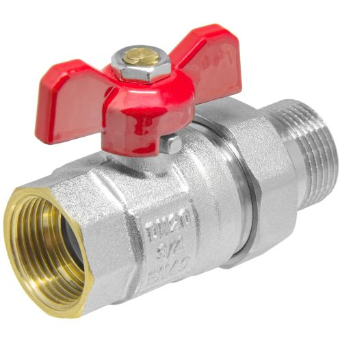 Кран шаровой с полусгоном (американкой) 3/4" бант, вид