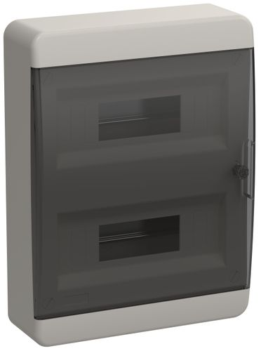 Корпус пластиковый IEK TEKFOR ЩРН-П-24 IP41 черный прозр.дверь, фотография