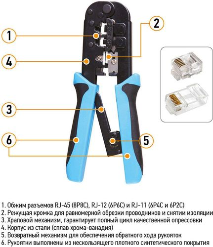 Кримпер для обжима PROconnect HT-568R 264 мм, крупный план