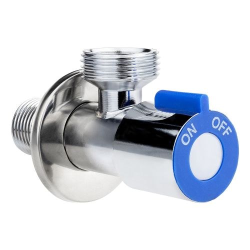Кран угловой для бытовой техники с отражателем 1/2" х 3/4" н/н (с кран-буксой), стальной, детальное фото