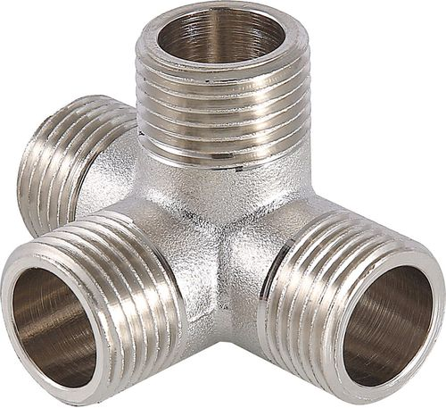 Резьбовой фитинг латунь VALTEC 1/2" крестовина двухплоскостная, вид