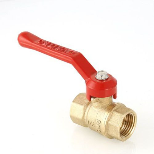 Кран шаровой латунь никелированный VALTEC СТАНДАРТ VT.120.G.05 3/4", крупный план