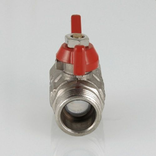Кран шаровый латунь никелированный VALTEC COMPACT VT.093 3/4", крупный план