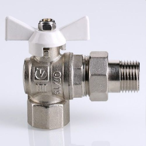 Кран шаровый латунь никелированный VALTEC Base угловой 3/4", детальное фото