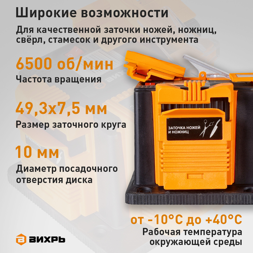 Станок заточный ВИХРЬ (72/10/3) СЗМ-65, крупный план