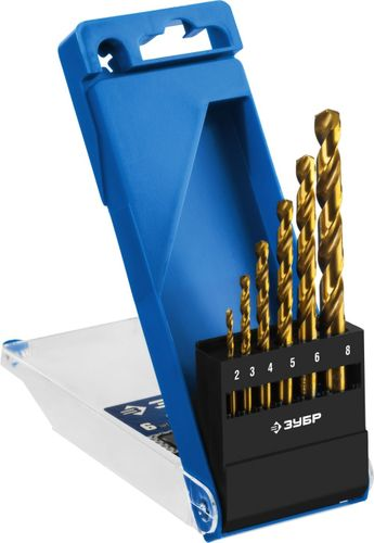 Сверло по металлу ЗУБР hss 2-8 мм 6 шт (29615-H6), фотография