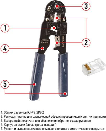 Кримпер для обжима REXANT HT-210N 264 мм, детальное фото