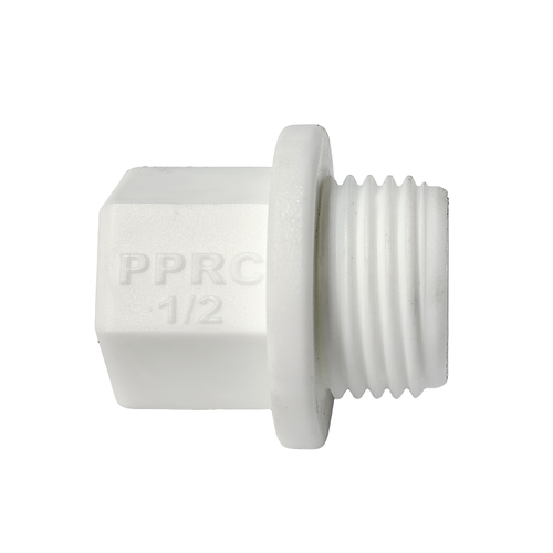 Заглушка резьбовая PPR  1/2", PN25 белый, RTP, картинка