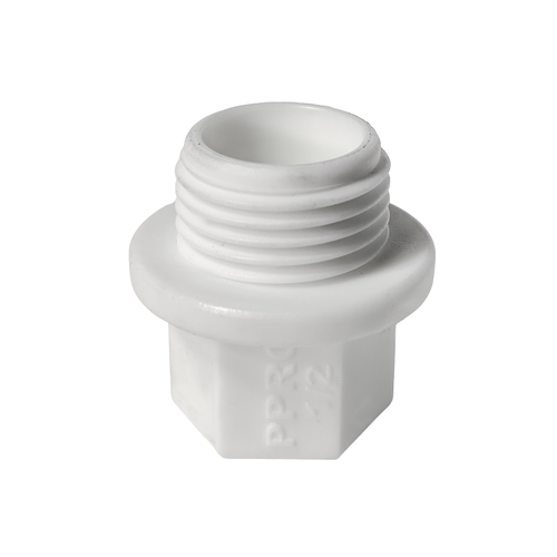 Заглушка резьбовая PPR  1/2", PN25 белый, RTP, детальное фото